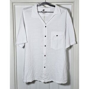 Blanco By Nature Men's Button Down Shirt Size XXXL White‎ Textured Cotton